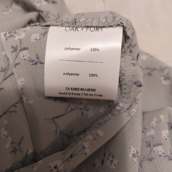 Oak and Fort Blue Floral Midi Dress Size S - Picture 3 of 3